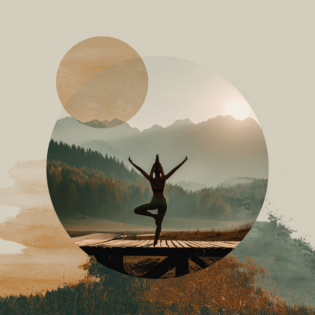 Жена в йога поза на спокойно място